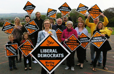 Shipley supporters with posters