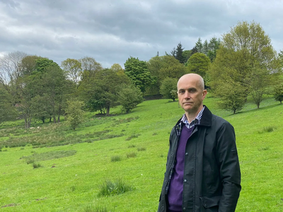 Steve Spoerry at Wheatley Lane Greenbelt that is under threat.